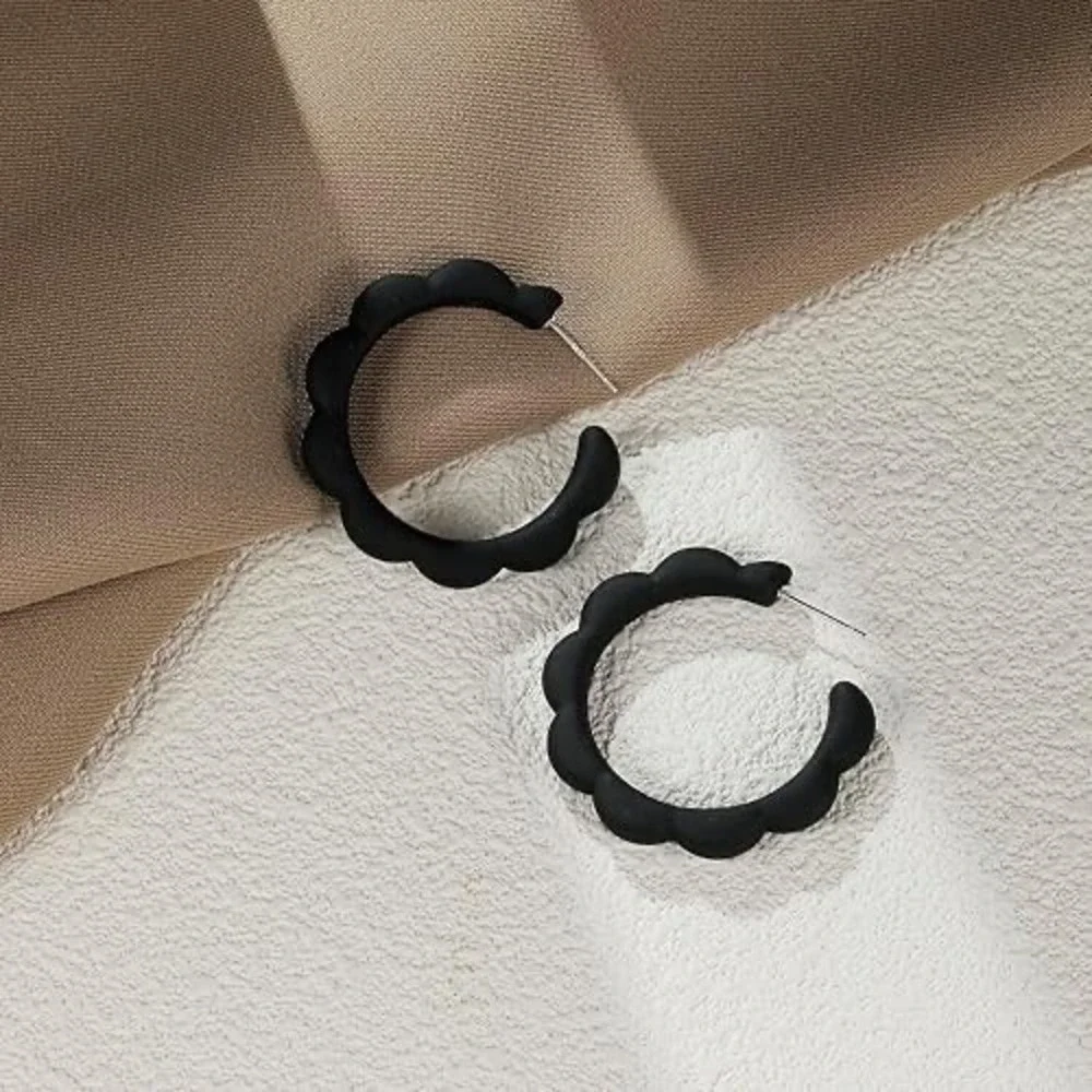 Acrylic Flower Hoop Earrings Lightweight Floral Open Hoops Candy Color Hoop‎